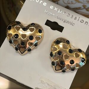 Large Heart Stud Earrings